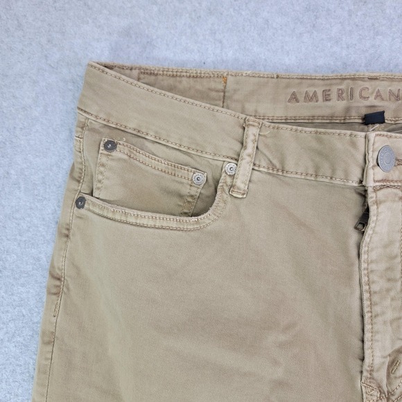 American Eagle Outfitters Pants Mens 36x30 Beige Flex Slim Khaki Chino Stretch - Picture 5 of 15